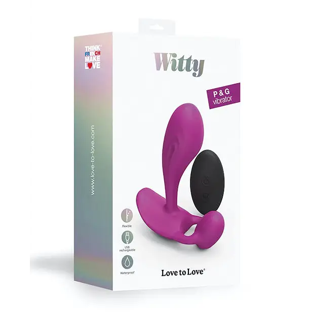 Love to Love Witty Rechargeable Remote-Controlled Silicone P & G Vibrator Midnight Indigo - Powered Butt Plug