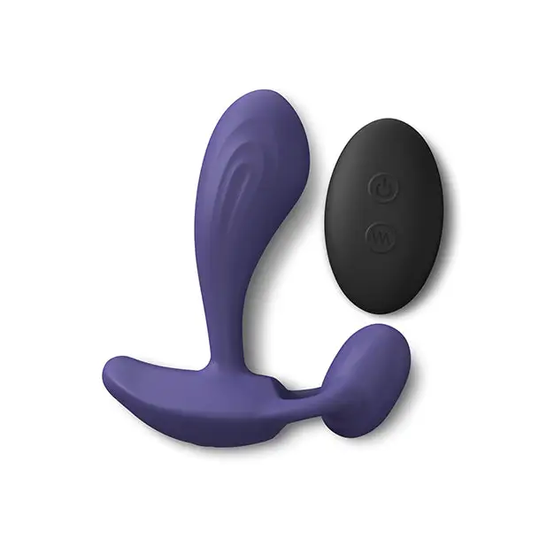 Love to Love Witty Rechargeable Remote-Controlled Silicone P & G Vibrator Midnight Indigo - Powered Butt Plug