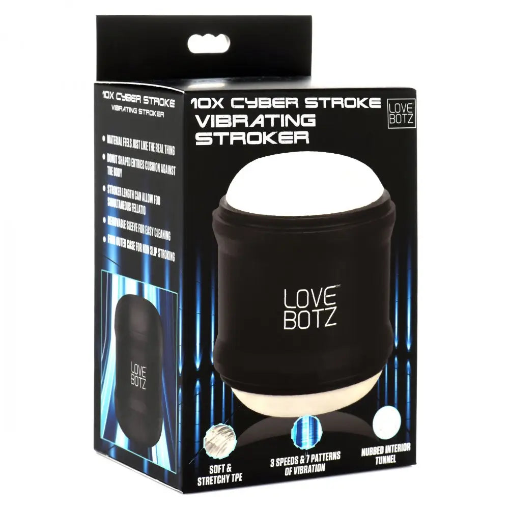 LoveBotz 10X Cyber Stroke Vibrating Stroker - mini vibrating double pleasure device