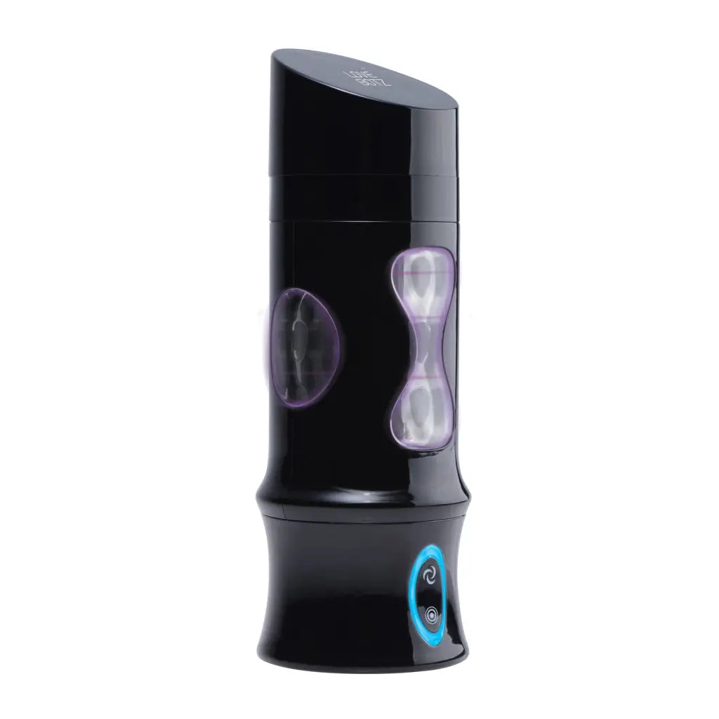 LoveBotz Beat It 8x rotating rhythmic masturbator with sleek black design and glowing elements