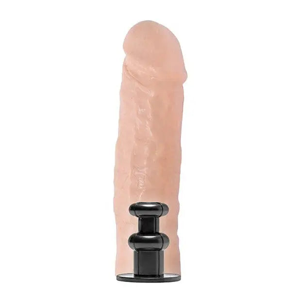 LoveBotz Dildo Adapter: Flesh-colored attachment with black handle for sex machines