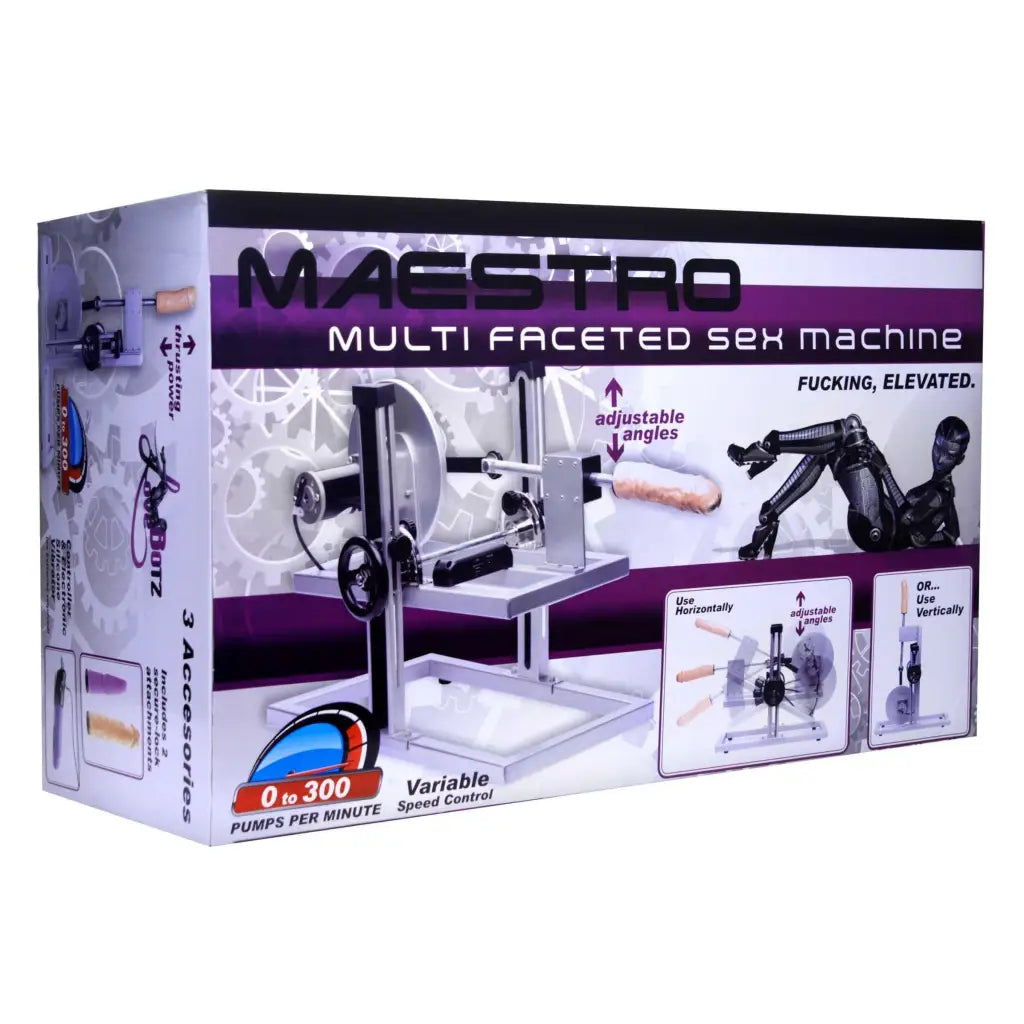 LoveBotz Maestro Multi-Faceted Sex Machine shown with Mago Multi-Tech Microscope Kit