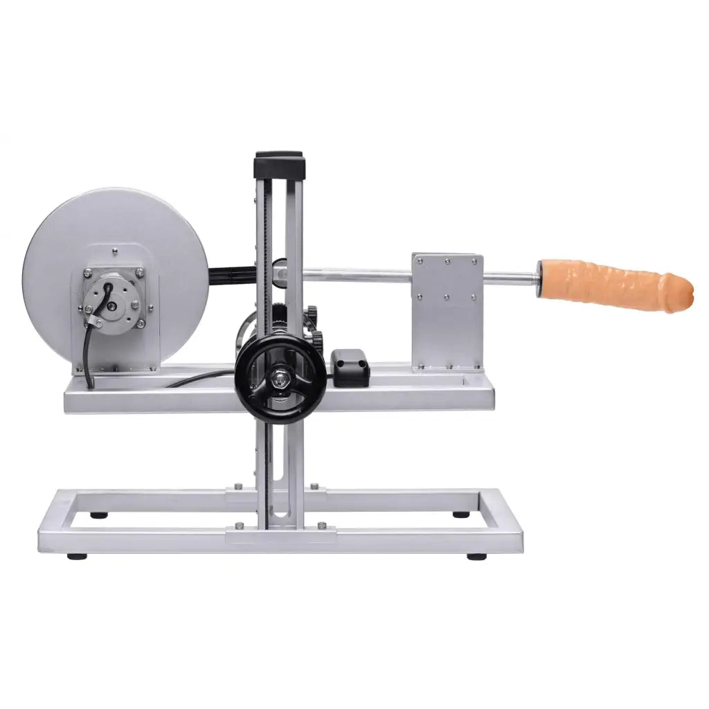 Bench grind machine with a handle displayed in LoveBotz Maestro Multi-Faceted Sex Machine