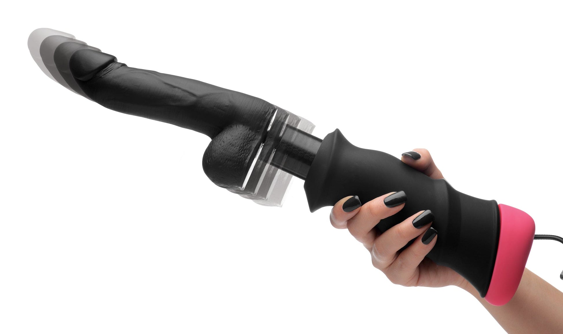 LoveBotz Thrusting Machine Black LoveBotz Mega-Pounder Hand-Held Thrusting Silicone Dildo at the Haus of Shag