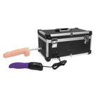 Purple and black LoveBotz Toolbox with handle for Toolbox Lover Machine with penis attachment