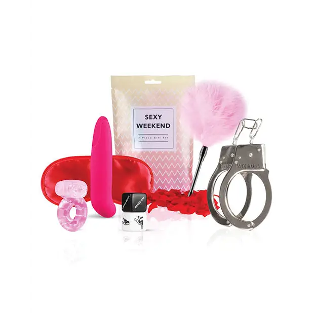 Loveboxxx Sexy Weekend 7 Pc Gift Set - Pink - Bondage Blindfolds & Restraints