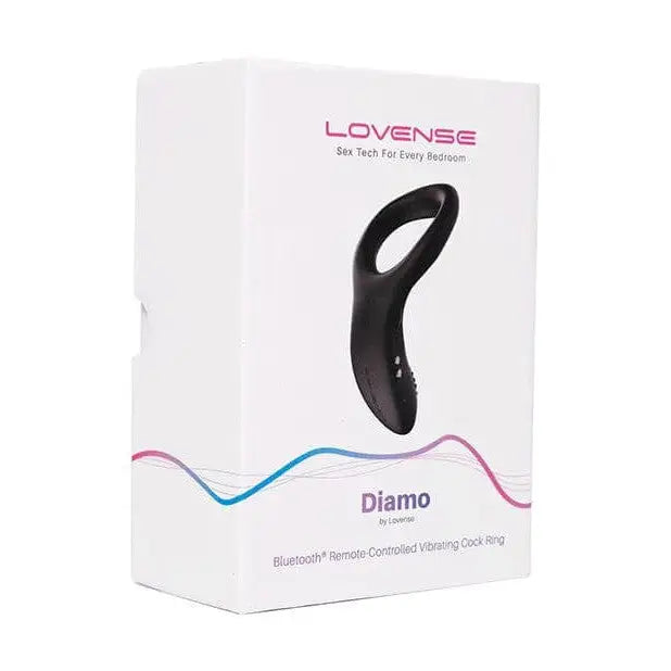 Lovense Diamo Rechargeable Cock Ring in box on white surface