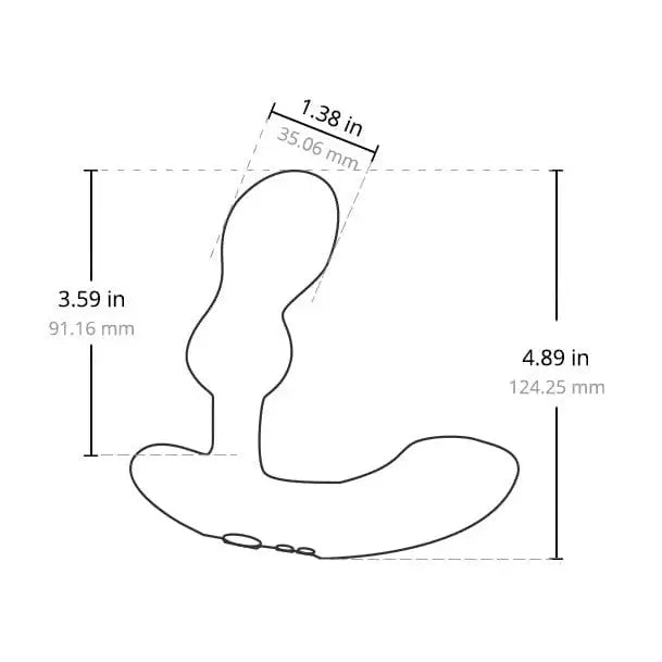 Dimensions of Lovense Edge 2 rechargeable prostate massager with app control