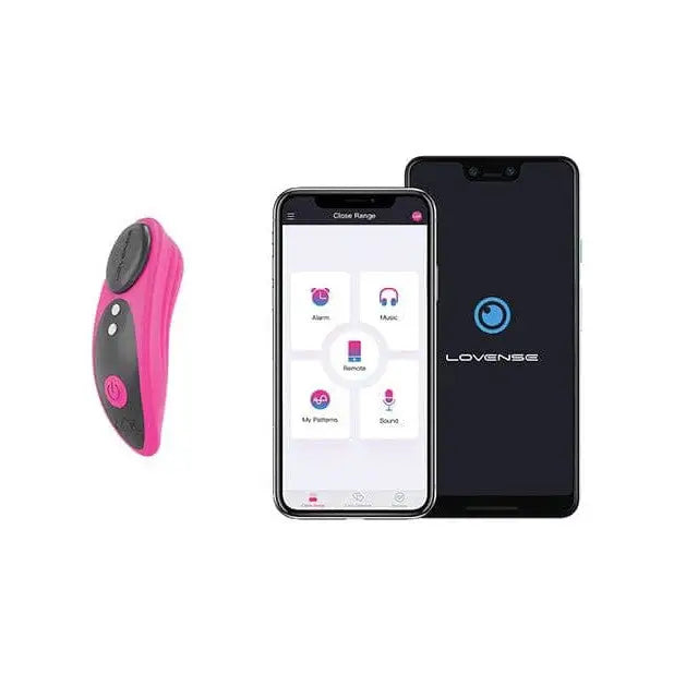 Lovense Ferri panty vibe with app control shown beside a smartphone and magnetic cap