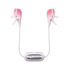 Pink and white vibrating nipple clamps from Lovense Gemini with app control