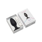 Close up of Lovense Hush 2 teledildonic butt plug inside its box