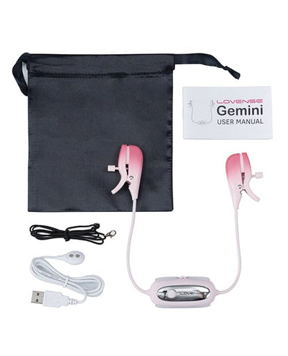 Lovense Nipple Clamp Pink Lovense Gemini Vibrating Nipple Clamps with App Control at the Haus of Shag