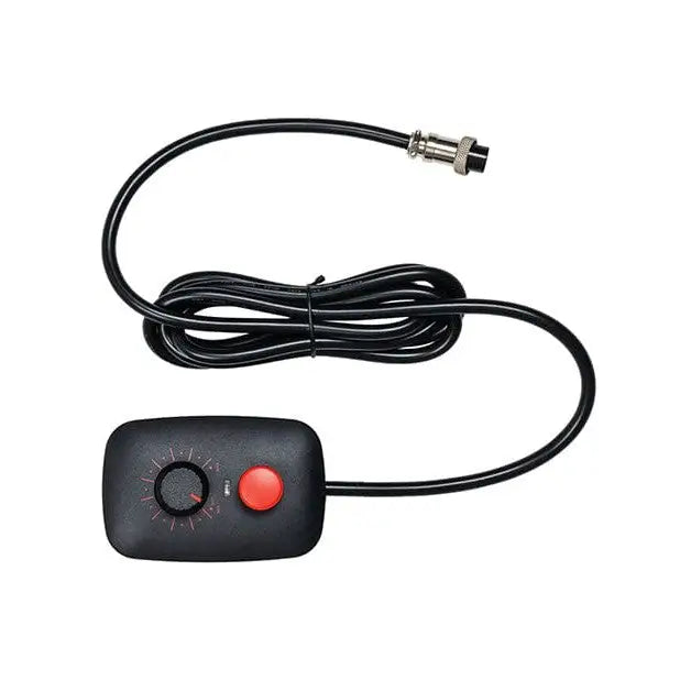 Remote control unit for Lovense Sex Machine with a dial, red button, and long black cable