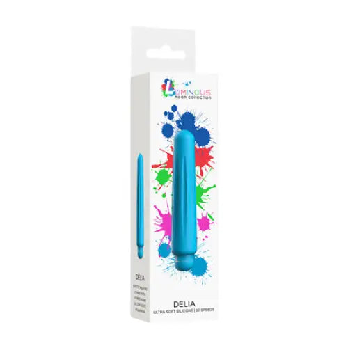 Luminous Delia 10-Speed Bullet Vibrator With Silicone Sleeve Turquoise - Bullet Vibrator