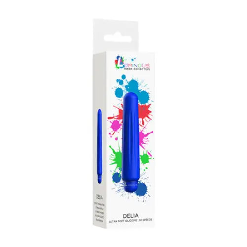 Luminous Delia 10-Speed Bullet Vibrator With Silicone Sleeve Royal Blue - Bullet Vibrator