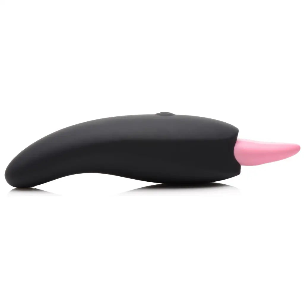 Black silicone licking tongue massager with pink tip - Luscious Licker 7x