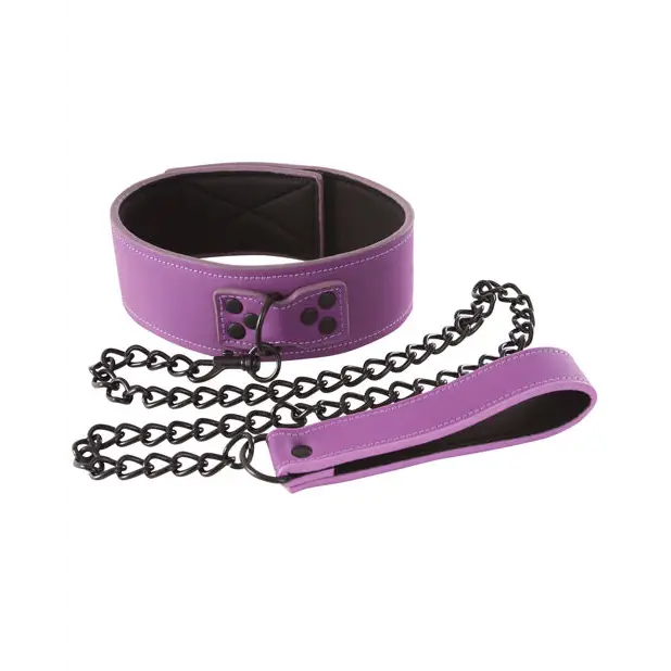 Lust Bondage Collar Purple - Ball Gag