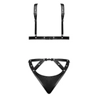 Lust Fetish Contessa S/M Black leather harness with metal buckle by Magic Silk