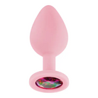 Luv Inc Jp32 Jeweled Medium Plug Silicone with 3-Piece Interchangeable Gems - Butt Plug