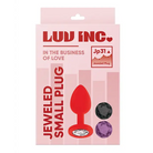 Luv Inc Jp32 Jeweled Medium Plug Silicone with 3-Piece Interchangeable Gems - Red / Small - Butt Plug