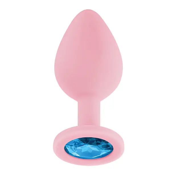 Luv Inc Jp32 Jeweled Medium Plug Silicone with 3-Piece Interchangeable Gems - Butt Plug