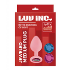 Luv Inc Jp32 Jeweled Medium Plug Silicone with 3-Piece Interchangeable Gems - Pink / Medium - Butt Plug