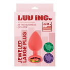 Luv Inc Jp32 Jeweled Medium Plug Silicone with 3-Piece Interchangeable Gems - Orange / Large - Butt Plug