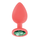 Luv Inc Jp32 Jeweled Medium Plug Silicone with 3-Piece Interchangeable Gems - Butt Plug