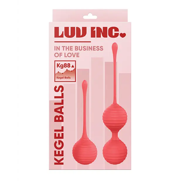 Luv Inc Kg88 Kegel Balls Ribbed Silicone 2-Piece Set - Orange - Kegel Balls