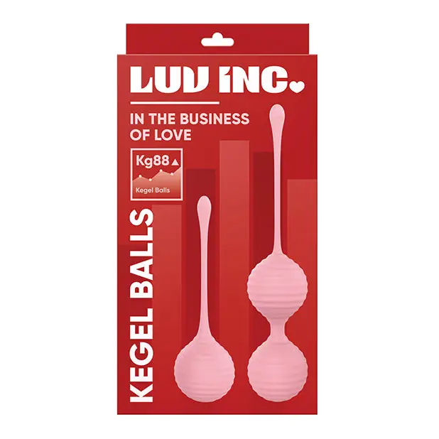 Luv Inc Kg88 Kegel Balls Ribbed Silicone 2-Piece Set - Pink - Kegel Balls