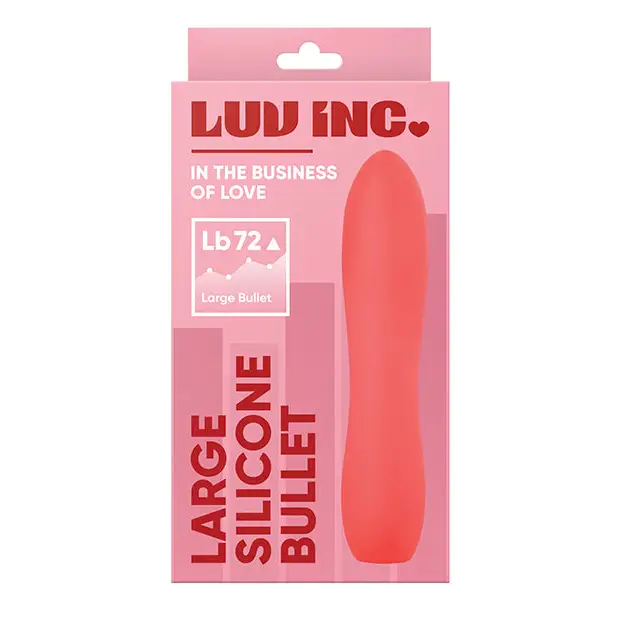 Luv Inc Lb72 Large Silicone Bullet Rechargeable Vibrator - Red - Plain Vibrator