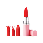 Luv Inc Lv57 Lipstick Vibrator Rechargeable Silicone Discreet Bullet with 3 Attachments - Bullet Vibrator