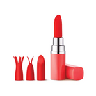 Luv Inc Lv57 Lipstick Vibrator Rechargeable Silicone Discreet Bullet with 3 Attachments - Bullet Vibrator