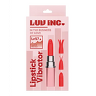 Luv Inc Lv57 Lipstick Vibrator Rechargeable Silicone Discreet Bullet with 3 Attachments - Pink - Bullet Vibrator