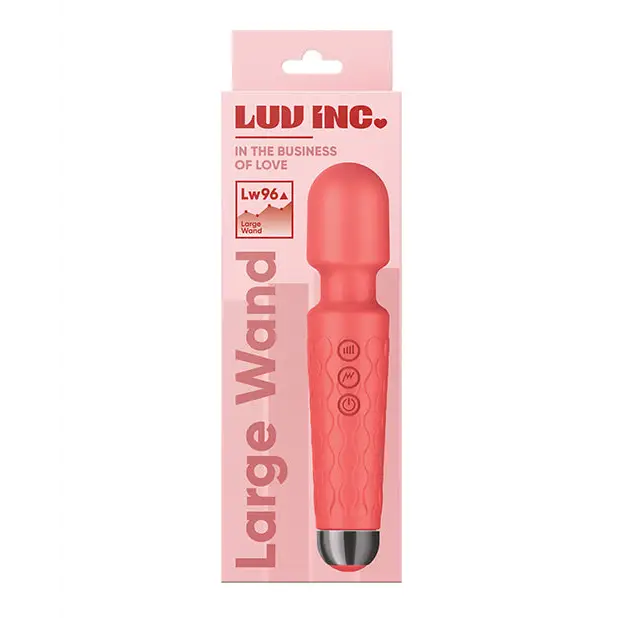 Luv Inc Lw96 Large Wand Rechargeable Flexible Silicone Vibrator - Orange - Wand