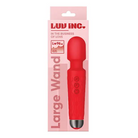 Luv Inc Lw96 Large Wand Rechargeable Flexible Silicone Vibrator - Red - Wand