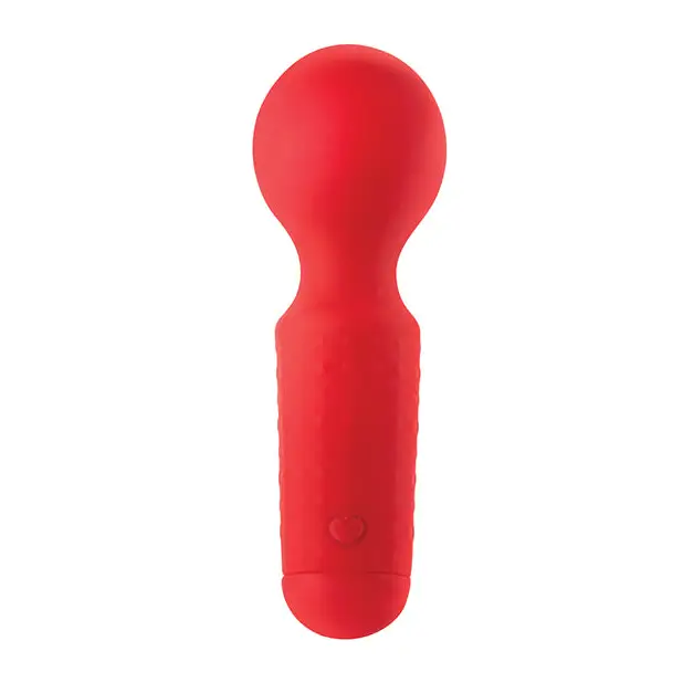 Luv Inc Mw65 Mini Wand Rechargeable Flexible Silicone Vibrator Red - Wand