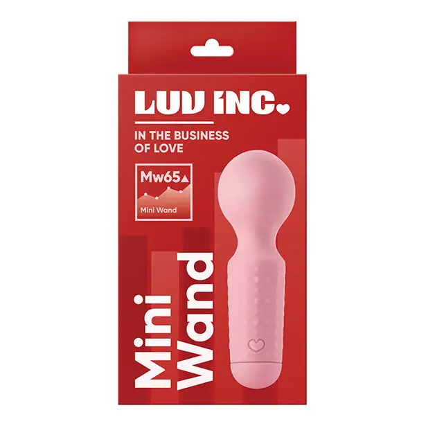 Luv Inc Mw65 Mini Wand Rechargeable Flexible Silicone Vibrator Red - Light Pink - Wand