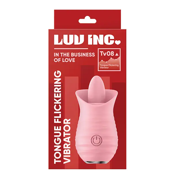 Luv Inc Tv08 Tongue Flickering Vibrator Rechargeable Silicone Clitoral Stimulator Red - Pink - Clitoral Stimulant