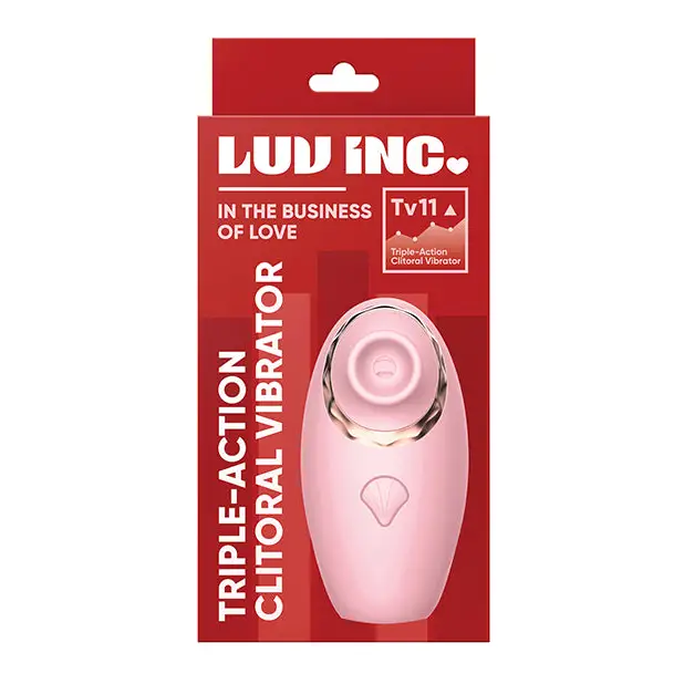 Luv Inc Tv11 Triple-Action Clitoral Vibrator Rechargeable Silicone 3-in-1 Stimulator - Pink - Stimulators