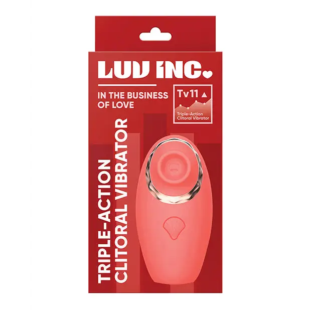 Luv Inc Tv11 Triple-Action Clitoral Vibrator Rechargeable Silicone 3-in-1 Stimulator - Orange - Stimulators