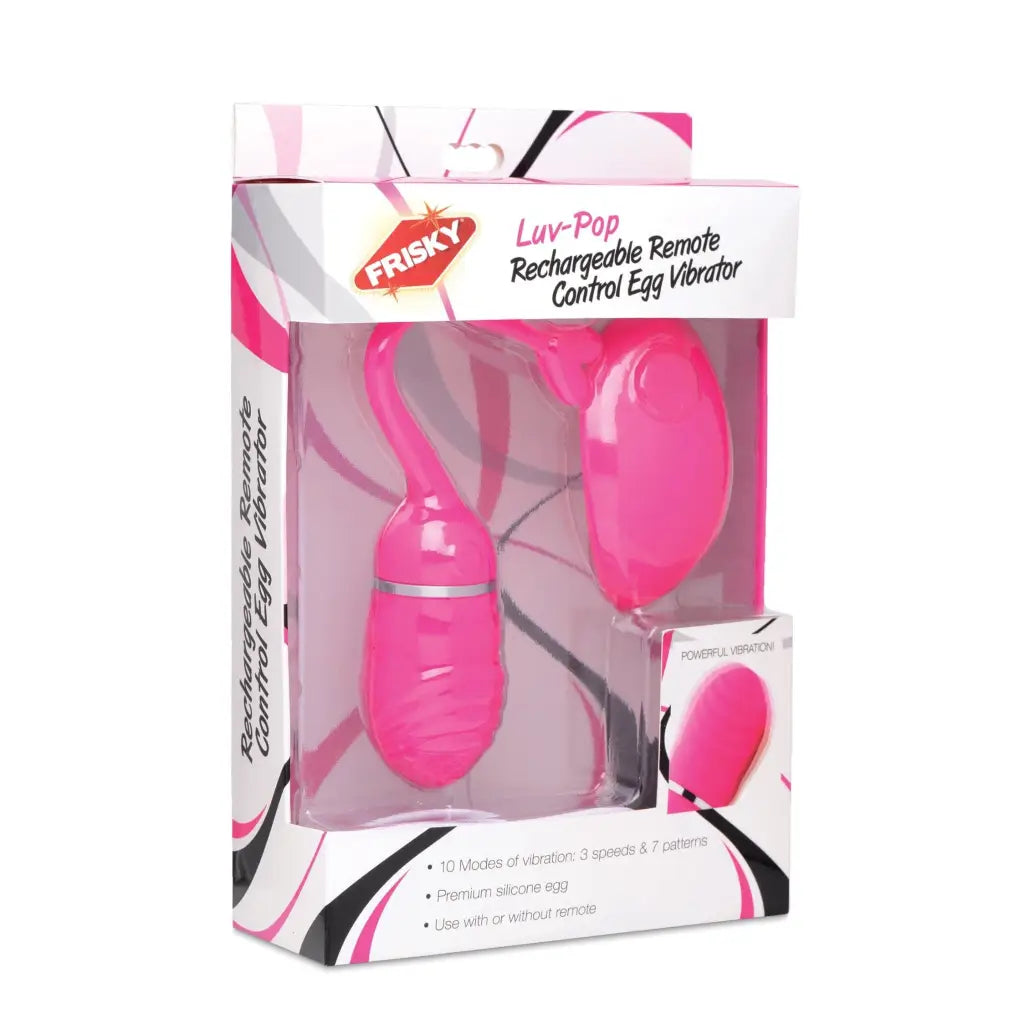 Frisky Egg Vibrator Luv Pop Rechargeable Remote Control Silicone Vibe at the Haus of Shag