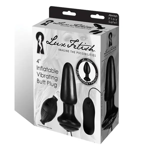 Lux Fetish 4’’ Inflatable Vibrating Butt Plug - Butt Plug