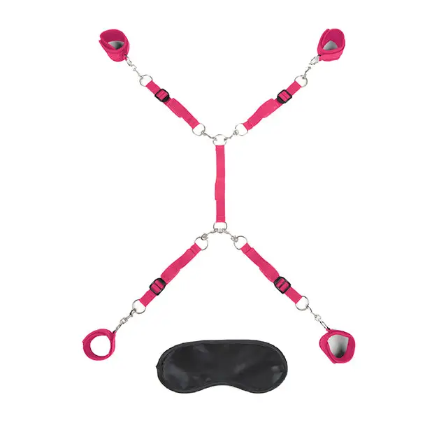 Lux Fetish 7-Piece Bed Spreader Playful Restraint System Purple - Bed Restraint