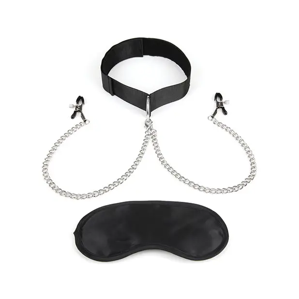 Lux Fetish Collar & Nipple Clamps with Adjustable Pressure - Nipple Clamp