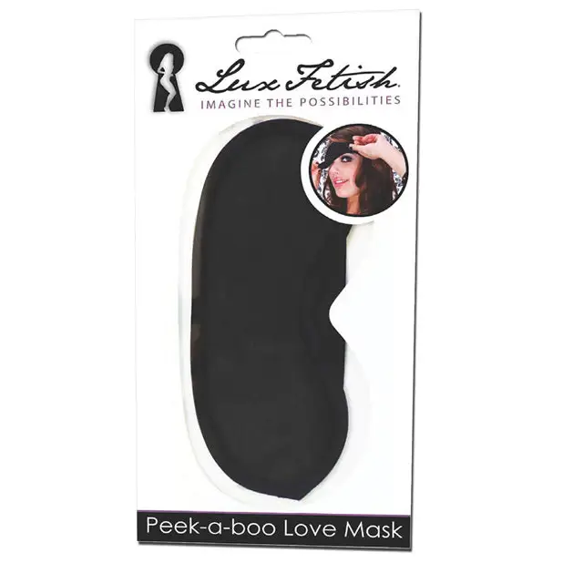 Lux Fetish Peek A Boo Love Mask - Black - Mask