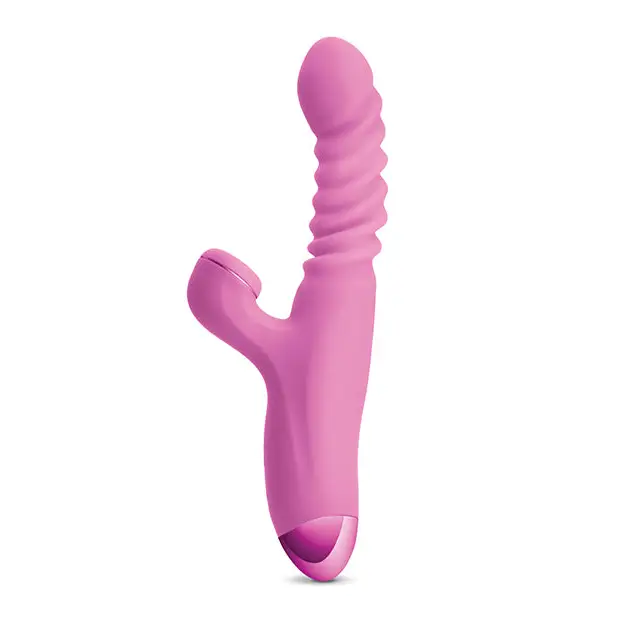 Luxe Nova Rechargeable Thrusting & Throbbing Stimulator Pink - Wearable Vibrator