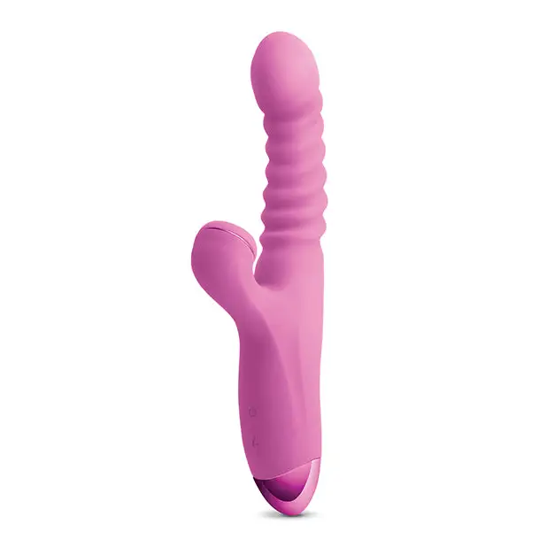 Luxe Nova Rechargeable Thrusting & Throbbing Stimulator Pink - Wearable Vibrator