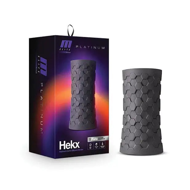 Blush M Elite Platinum ’Hekx’ Silicone Stroker - Cylindrical Hex Patterned Sex Toy