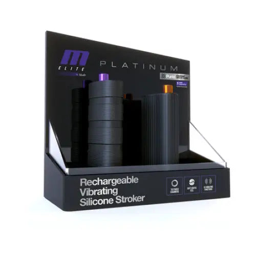 M Elite Platinum Vibrating Merchandising Kit - Masturbators and Strokers